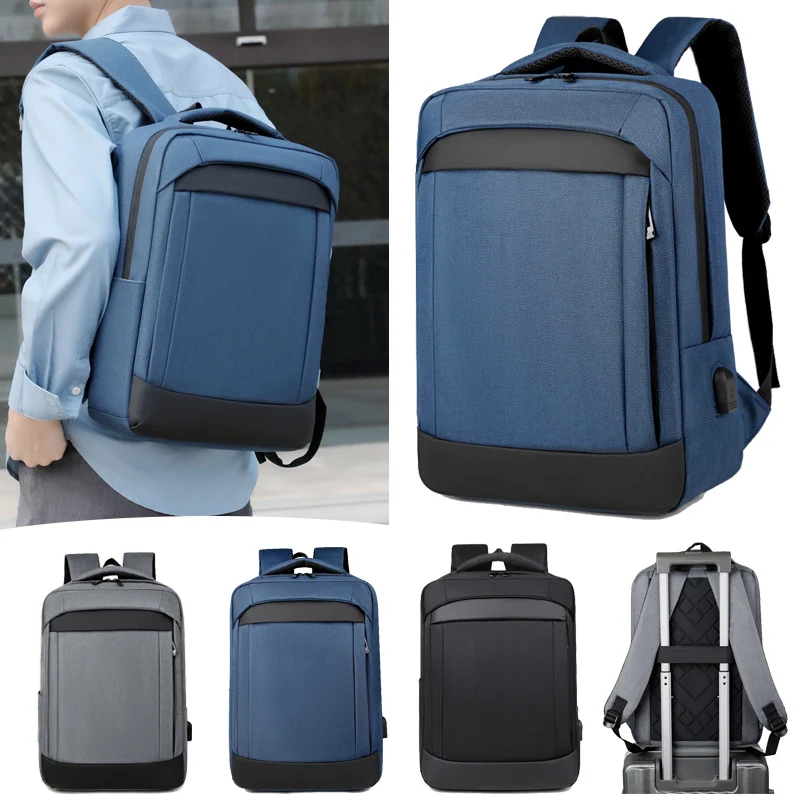 

Повседневная модная мужская сумка-рюкзак для ноутбука 5,6 дюйма, простая, с двумя лямками, для активного отдыха, из полиэстера