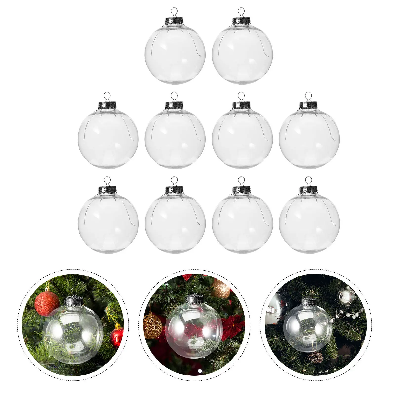 10 Piezas de Adornos Navideños Decorativos Grandes y Huecos con Diseño de Harry Potter, Bolas Colgantes para Árbol de Navidad