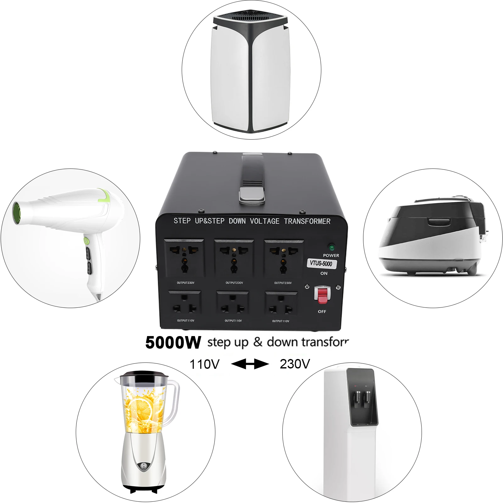 

Voltage Transformer Low Noise, 5000W Black Voltage Converter Transformer, Step-Up & Down Voltage Transformer Converter