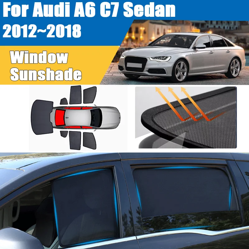 

Car Sun Shade For Audi A6 C7 Sedan 2012-2018 Curtain Mesh UV Protection Heat Insulation Windshield Frame Curtain Car Accessories