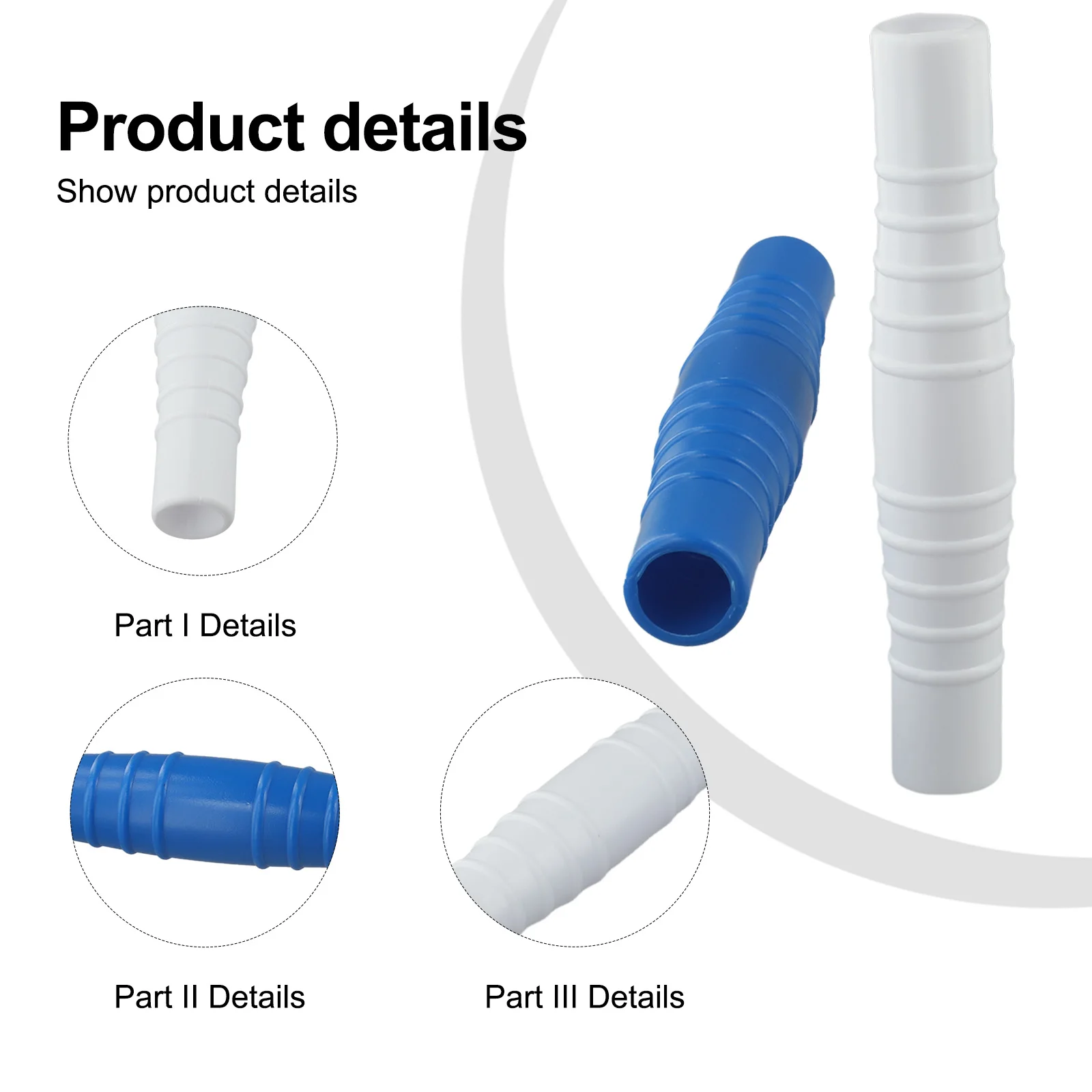 2 Piece Pool Hose Connector Coupling for 1 1/4 inch and 1 1/2 inch PVC Hoses Used in Swimming Pool Maintenance Applications