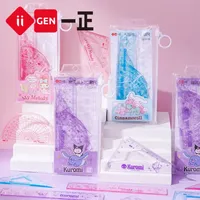 Iigen 4PCS/Set Drawing Ruler Sanrio Measurement Cute Geometry Triangle Ruler Straight Edge Protractor School Office Stationery