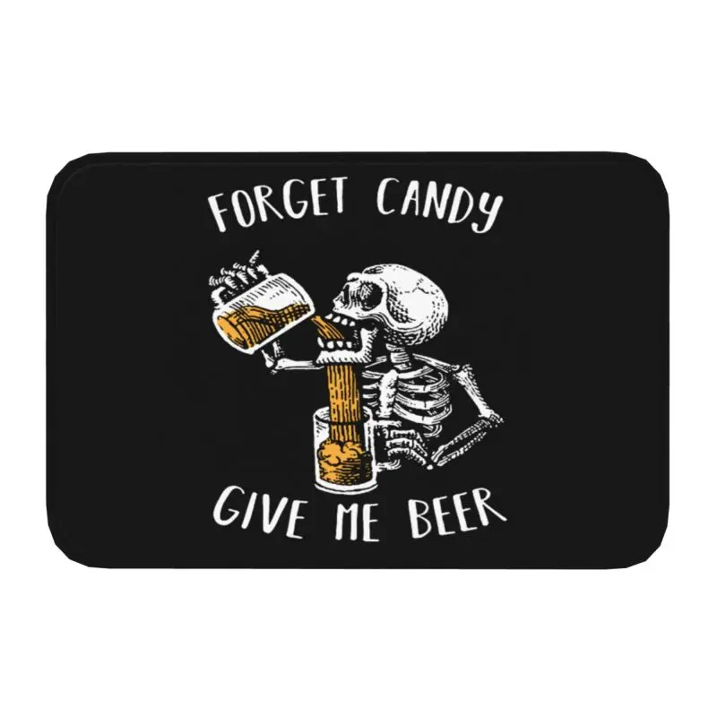 ننسى الحلوى أعطني البيرة هالوين الهيكل العظمي الجمجمة ممسحة المضادة للانزلاق المطبخ الحمام حصيرة المرحاض الطابق باب مدخل السجاد البساط #1