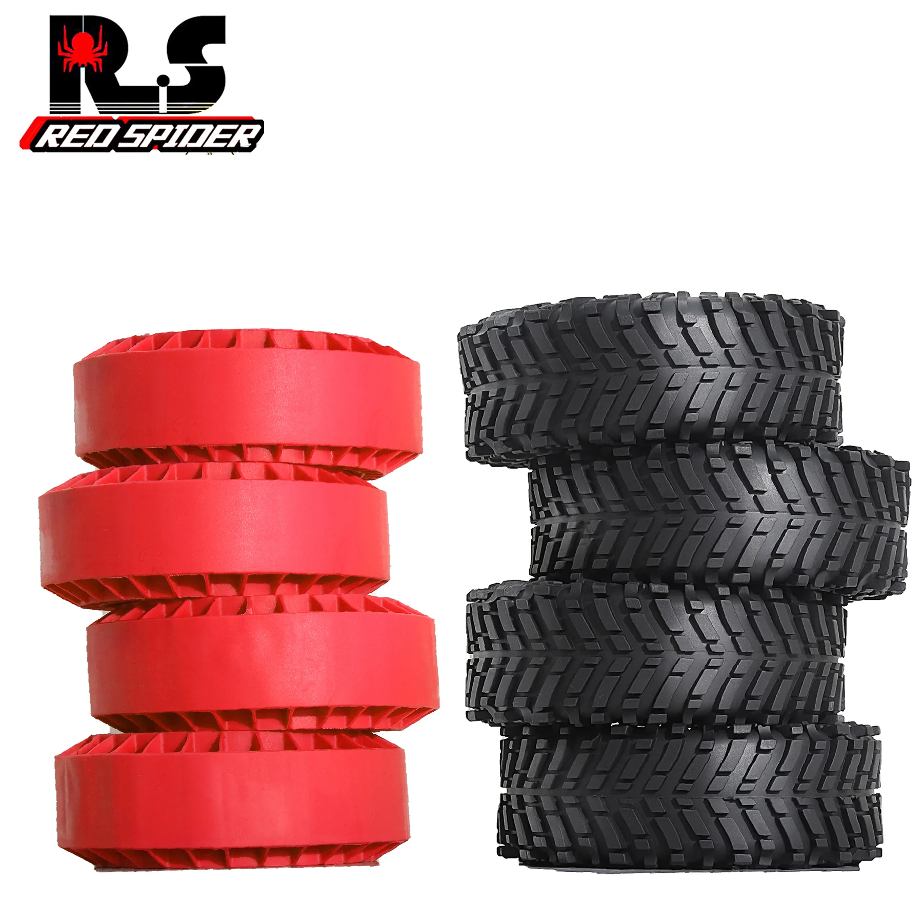 

Гусеничные шины 1,9 дюйма (4 шт.) OD 4,72 дюйма, вставка из силиконовой резины для 1/10 RC гусеничного автомобиля TRX4 TRX6 SCX10 90046 SCX10 III CC01 D90 D110