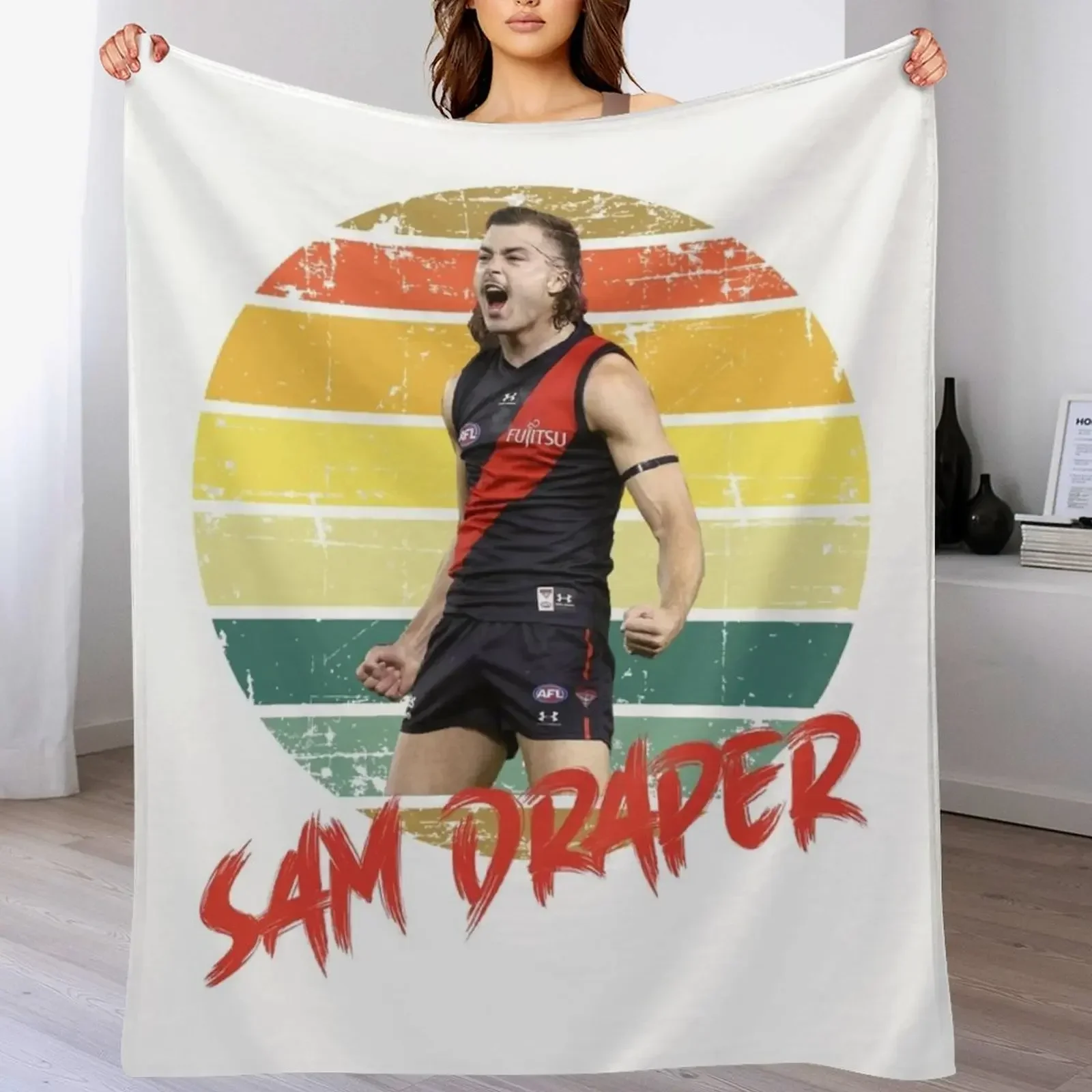 

New sam draper vintage sun Throw Blanket Flannel Fabric Soft Big Winter beds Soft Plaid Blankets