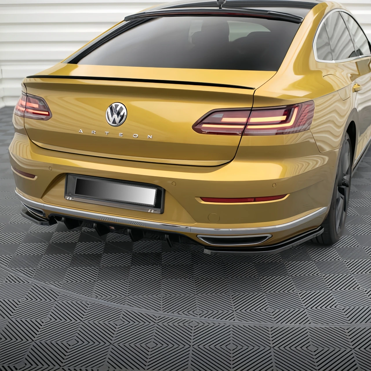 Maxton Style Gloss Black Rear Bumper Diffuser Side Splitter Protecter For Volkswagen Arteon R-Line 2018+ Rear Valance Bodykits