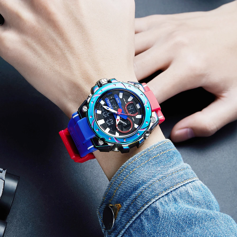 Quartz Electronic Fashion 8029 Watch 50M Waterproof LED Digital Auto Date Alarm Clocks Sport Watch For Men\'s