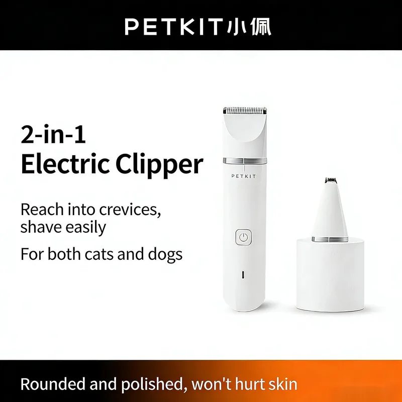 Youpin Petkit Pet Hair Trimmer Double Blade IPX7 Waterproof Low Noise Rechargeable Dog Cat Clipper With Positioning Comb
