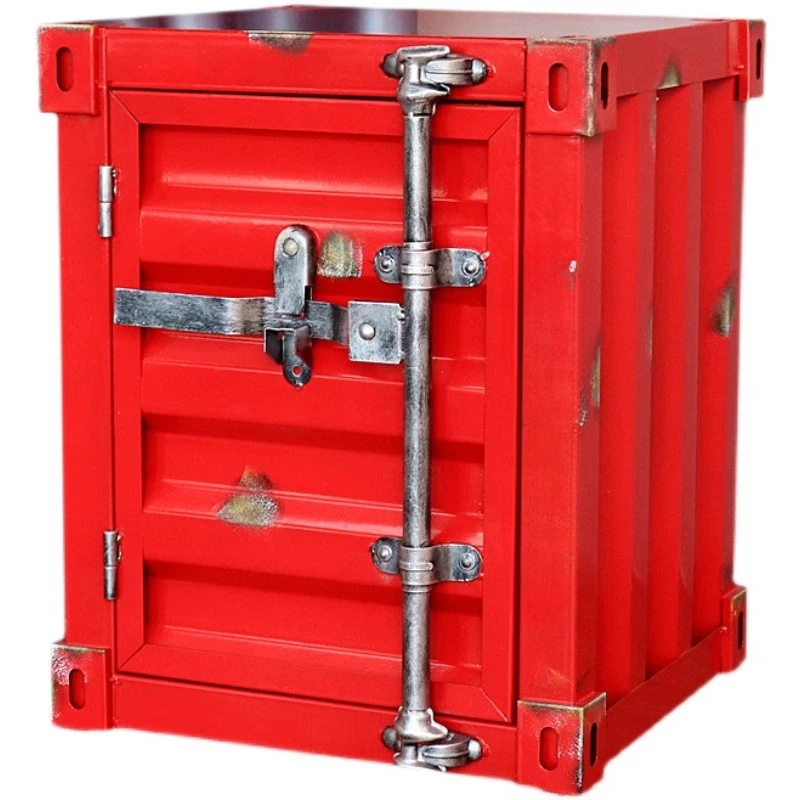 

Simple modern container cabinet, industrial wind storage, wrought iron bedside table, creative ornament storage cabinet
