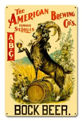 

Bock Beer Tin Sign 8 x 12 ALL METAL Vintage Retro Sitgn Art