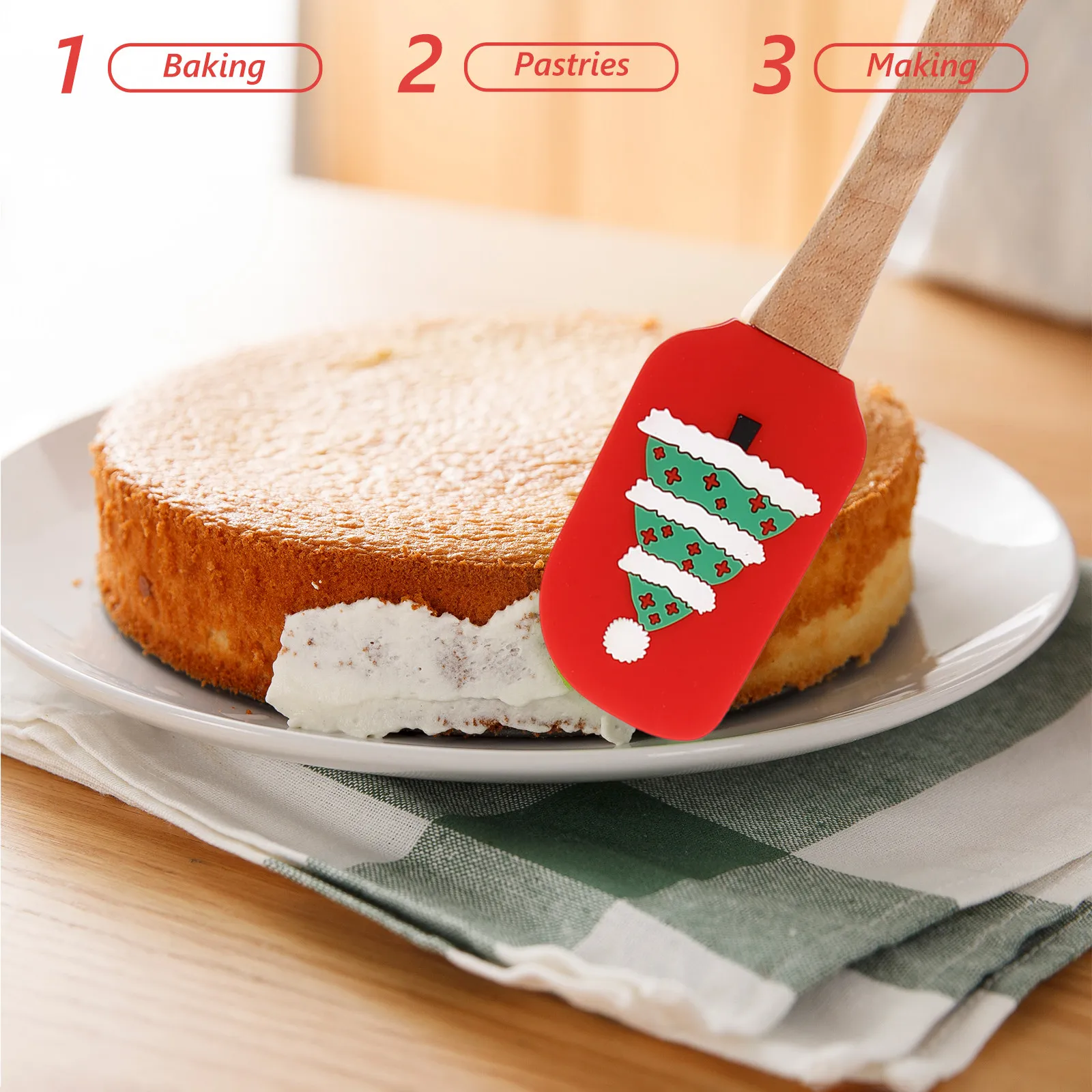3Pcs Silicone Butter Spatula S - Kitchen Gadgets Xmas ulasan dan harga