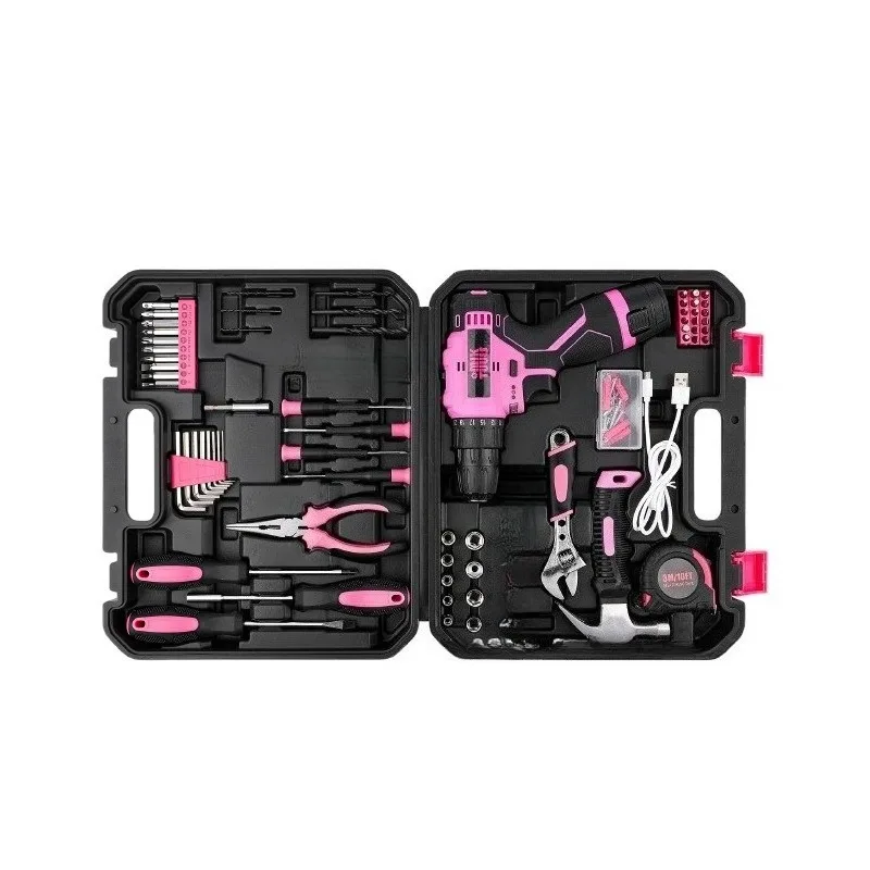 Rechargeable 12v Pistol Drill Multi-purpose Household Flashlight Drill Screwdriver Repair Set