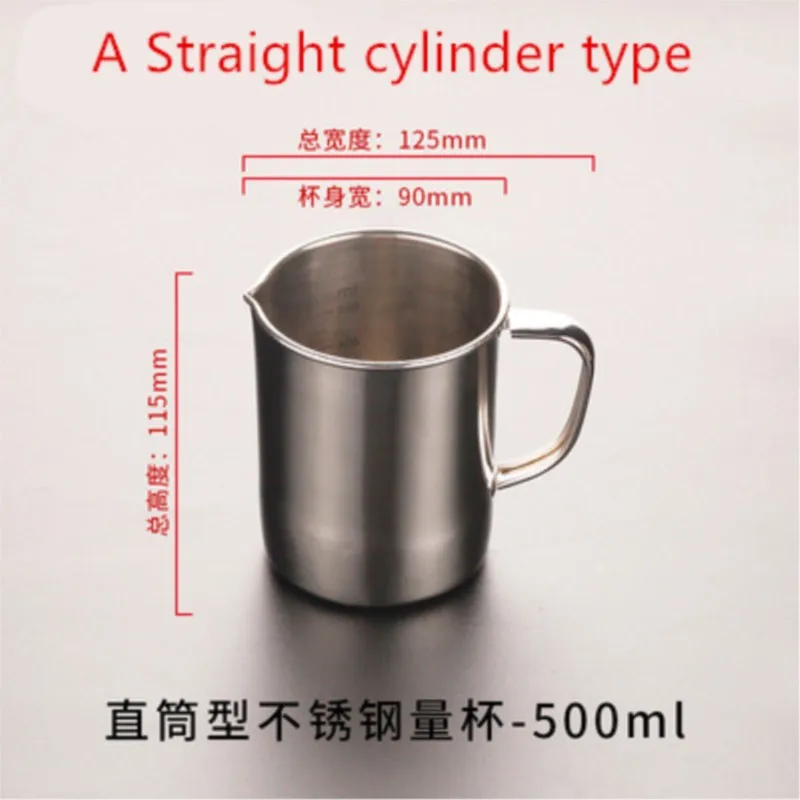 1PC 350-1000/2000ml Lab 304 Stainless Steel Lab Beaker Measuring Cups Graduated Liquid Metal Tools With Inner Scale and Cover
