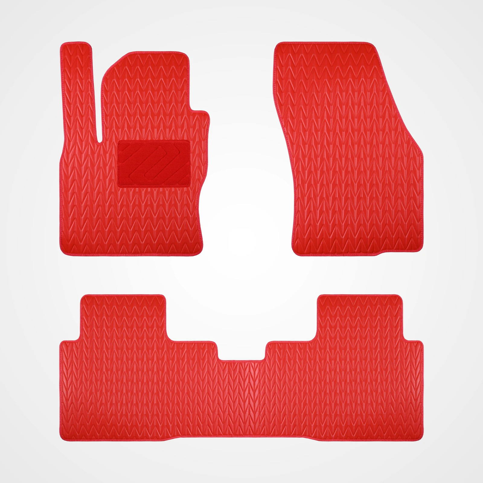 سجادة مخصصة لأرضية السيارة لفولكس فاجن ، جلد صناعي أحمر ، سجادات سيارة مقاومة للماء مانعة للإنزلاق ، أغطية أرضية لتيوان