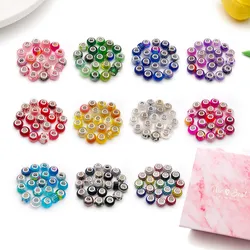 20/220pcs Colorful Resin Large Hole Beads, Round Spaced Beads, Loose Beads For DIY Bracelets, Necklaces And Jewelry Making Acces