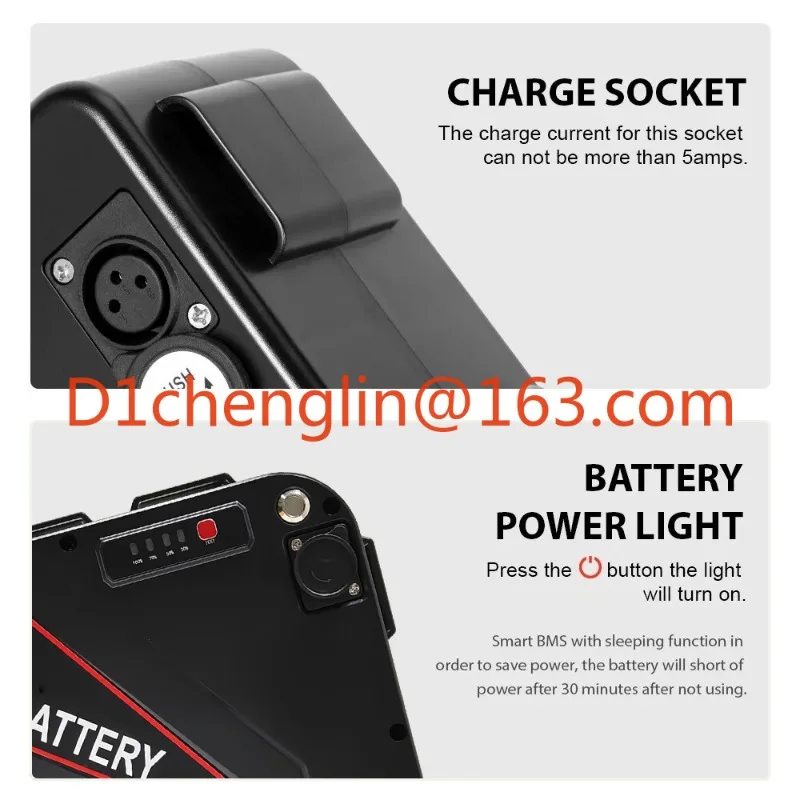 72V 20Ah 52V 30Ah 48V 36V Tube Electric bicycle Triangle hard box Battery Triangle Lithium Batteries pack