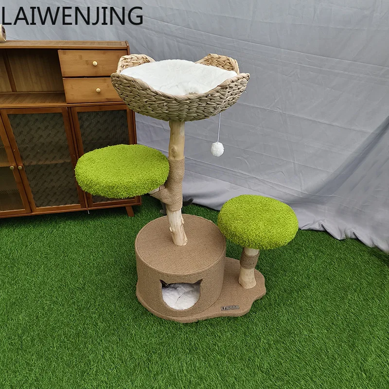 

HLZ Рамка для лазанья для кошек, большая платформа для прыжков на дереве для кошек, встроенная роскошная рама из цельного дерева, вилла, кошачий домик