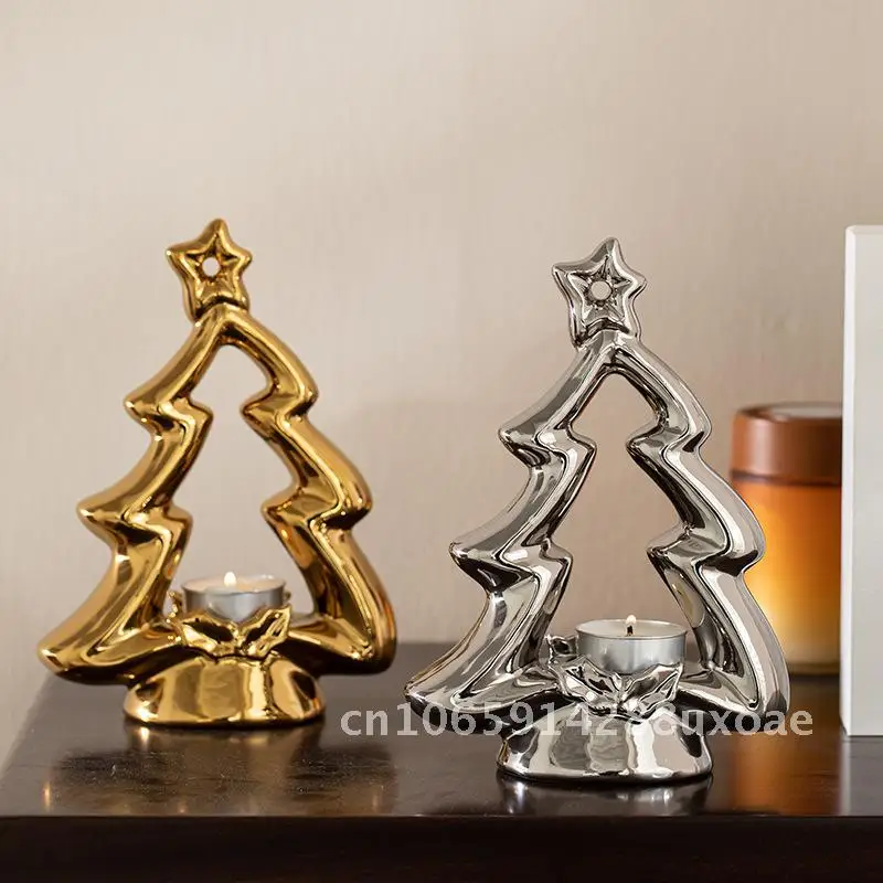 

Ceramic Candle Holder Creative Desktop Ornaments Christmas Atmosphere Decorations