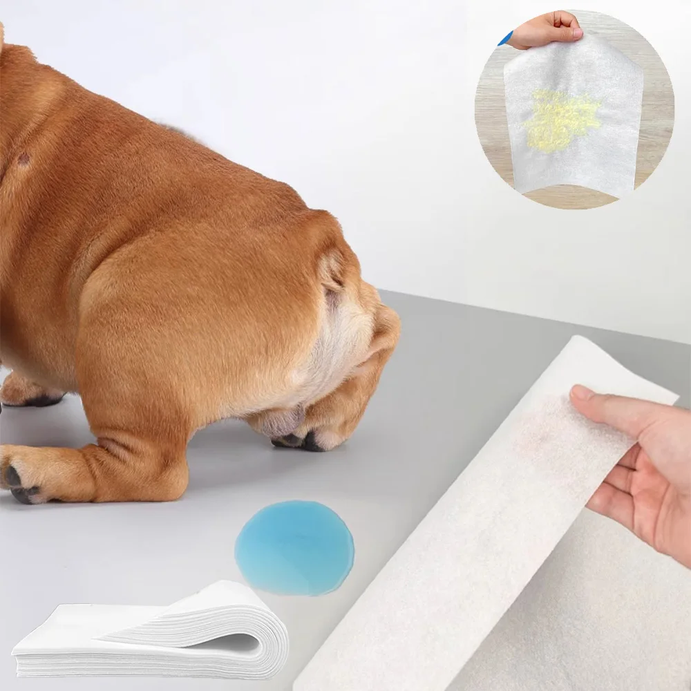 100pcs Dog＆Cat Urine Absorption Paper Pet Urine Easy Clean Pet Quick Absorption Sheets Disposable Diapers Urine Wiping Paper