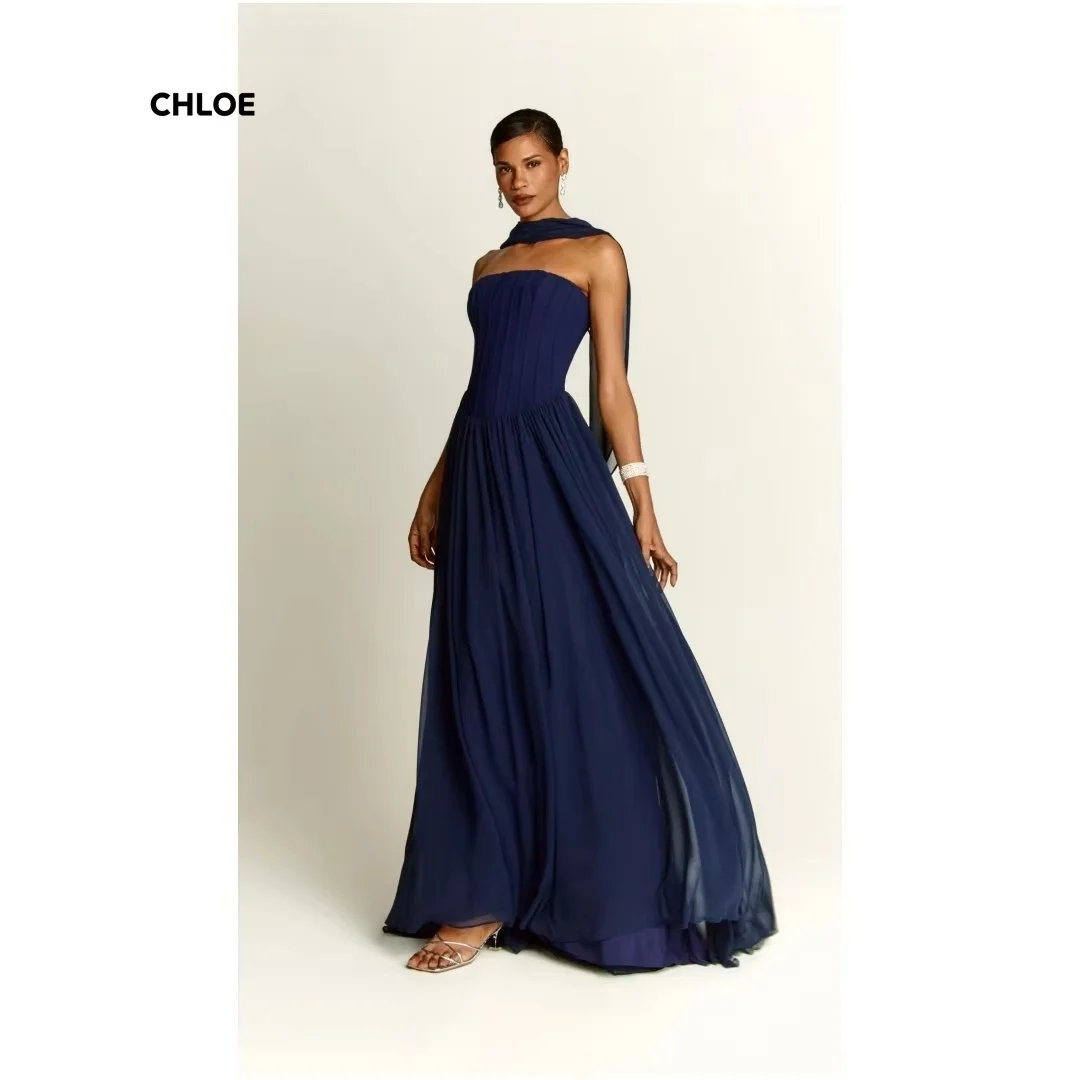 Off-shoulder Luxurious Women's Evening Dresses Woman Elegant Luxury Women Evening Dress Line A Bespoke Occasion Dresses Shawl