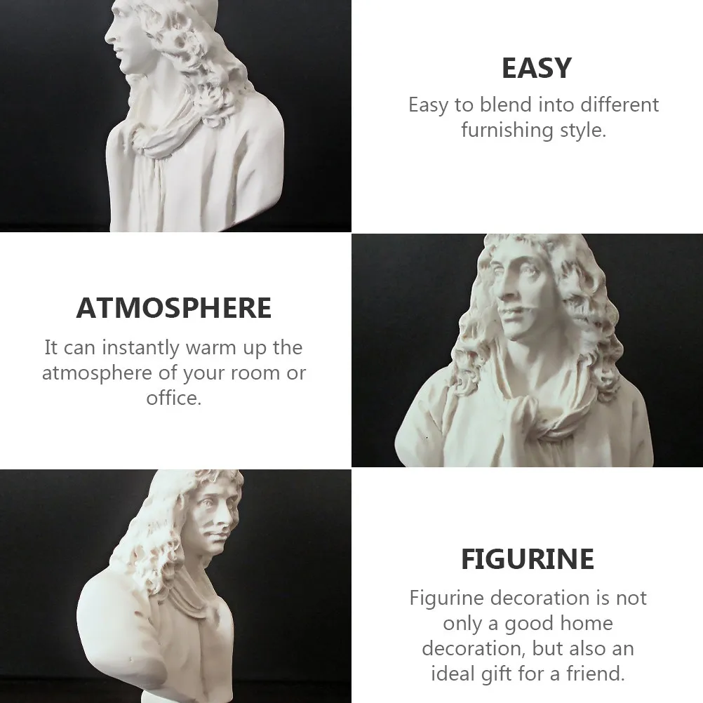 3Pcs Resin Plaster Statue Mini Tabletop Adornment Exquisite Home Decor Creative Household Decoration Realistic Design