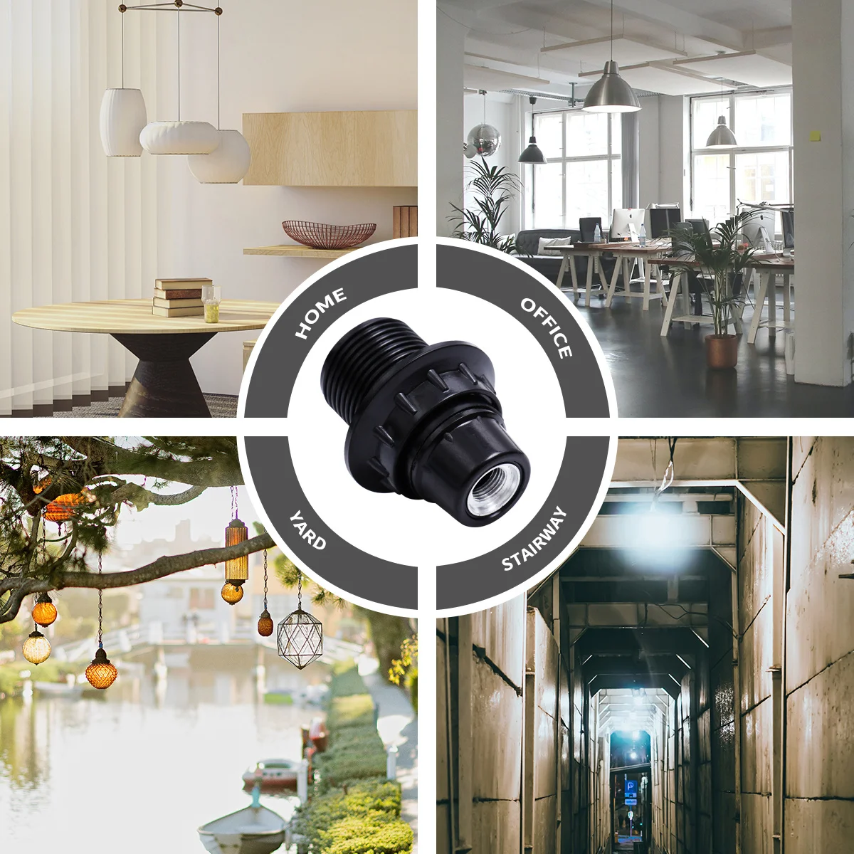 

6pcs E14 Lamp Socket Self-Locking Bulb Holder Screw-In Base For Light Bulbs Lighting Fixture Replacement Accessory