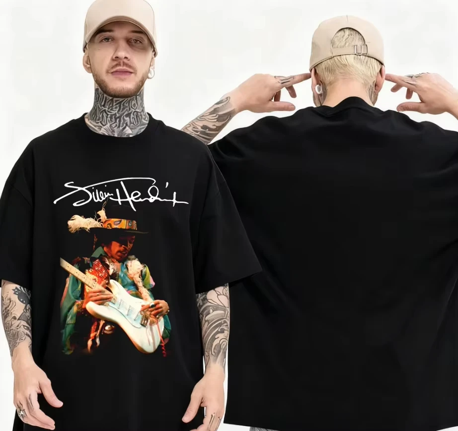 

Jimi Hendrix Singer Fan Gift 2026, летняя мужская хлопковая футболка с принтом, уличная повседневная футболка в стиле хип-хоп Y2k