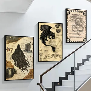 هاري بوتر مخلوقات سحرية ملصق التنين ، طباعة ورقية ، لوحة فنية ، غرفة معيشة ، غرفة نوم ، مطعم ، مقهى ، ديكور منزلي ، 1 قطعة أفضل 12 مطبخ هاري بوتر مبيعا - رقم 11