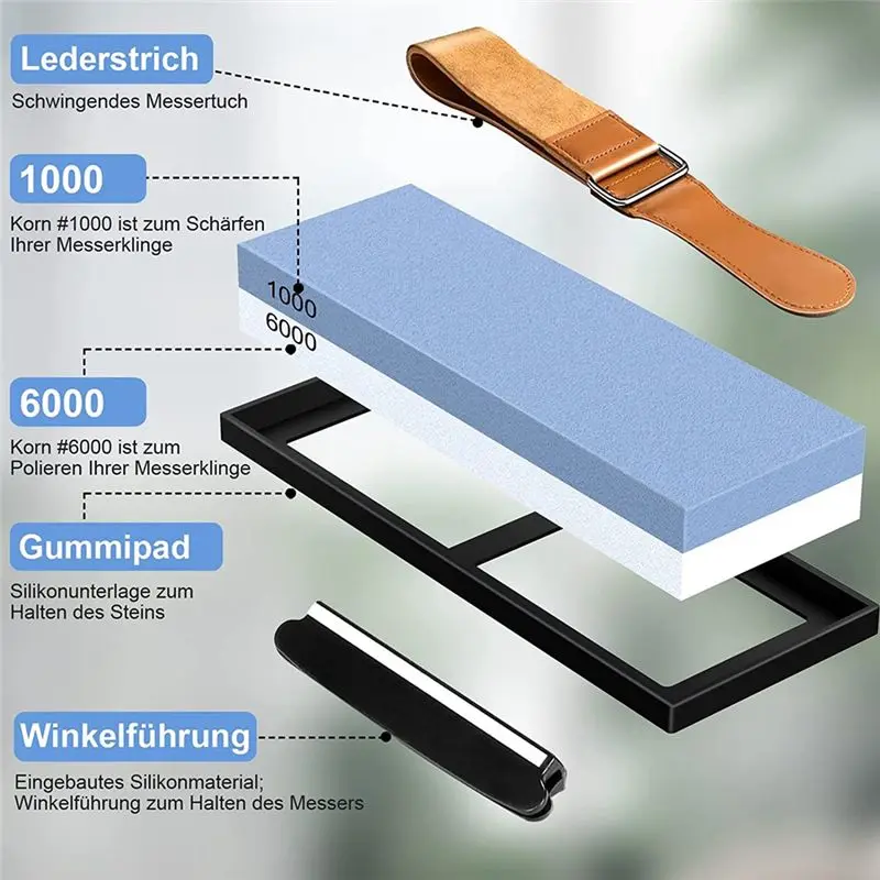 ABKL-Actual Grit Premium Material Sharpening Stone 2 Sides 1000/6000 Sharpening Stone Sharpener Stone