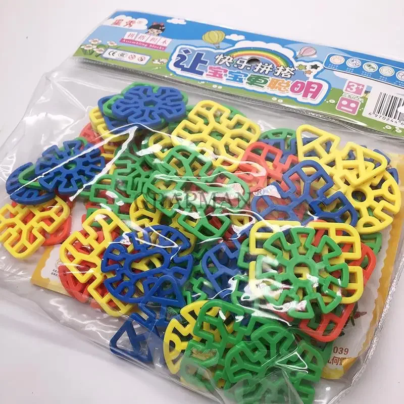 Kindergarten Supplies Slice Blocks  Blocks Desktop Assembling Snowflake Building Blocks Bagged Toy