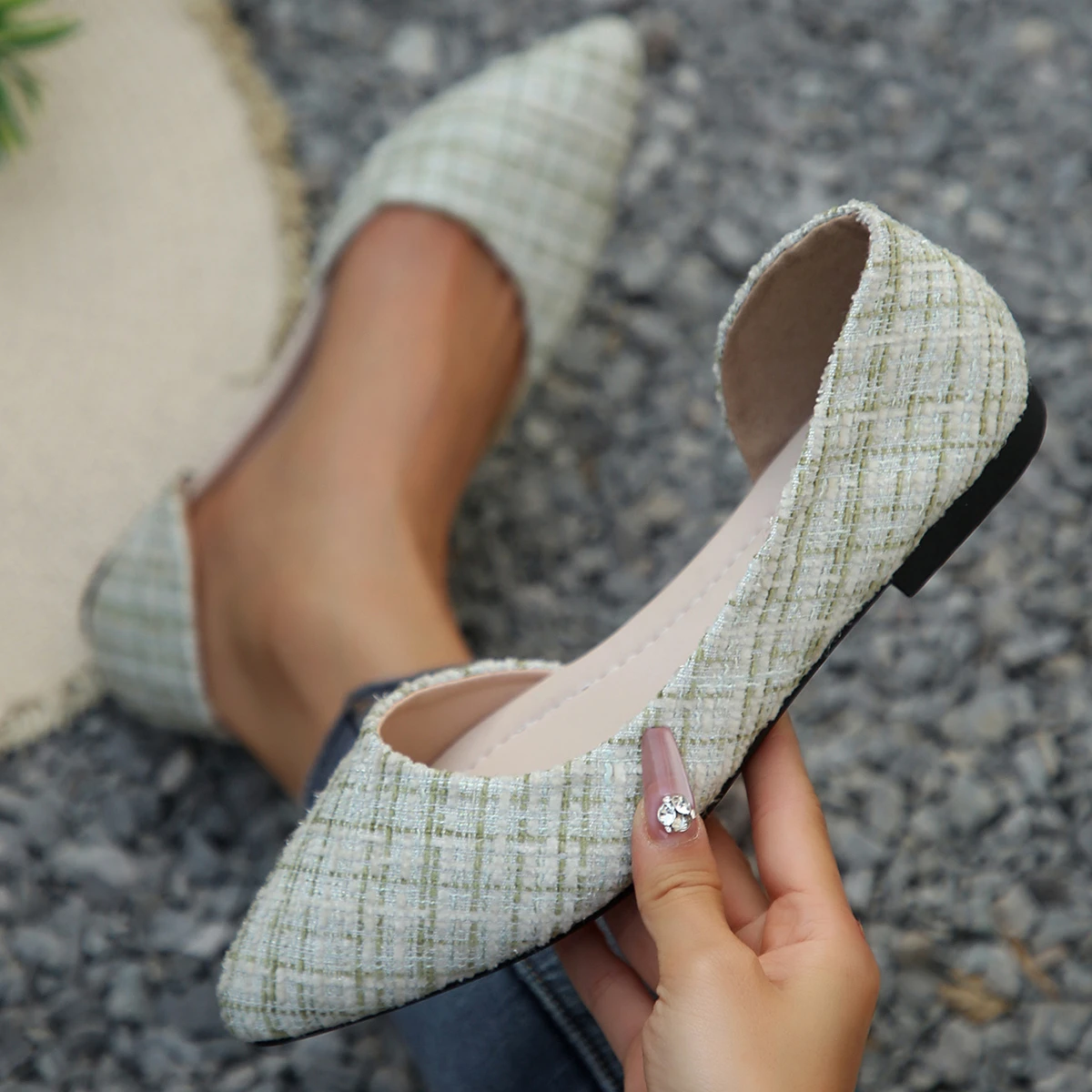 

Women Pointed Toe Flats Shoes Spring and Autumn Casual Loafers Fashion Outdoor High Heels Retro Trend Elegant Sneakers Women