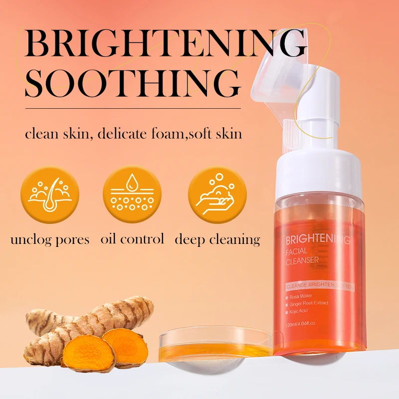 

DOLANJN Turmeric Cleansing Mousse 120ml Gentle Deep Cleansing Turmeric Acid Foam Facial Cleanser Beauty Face Care