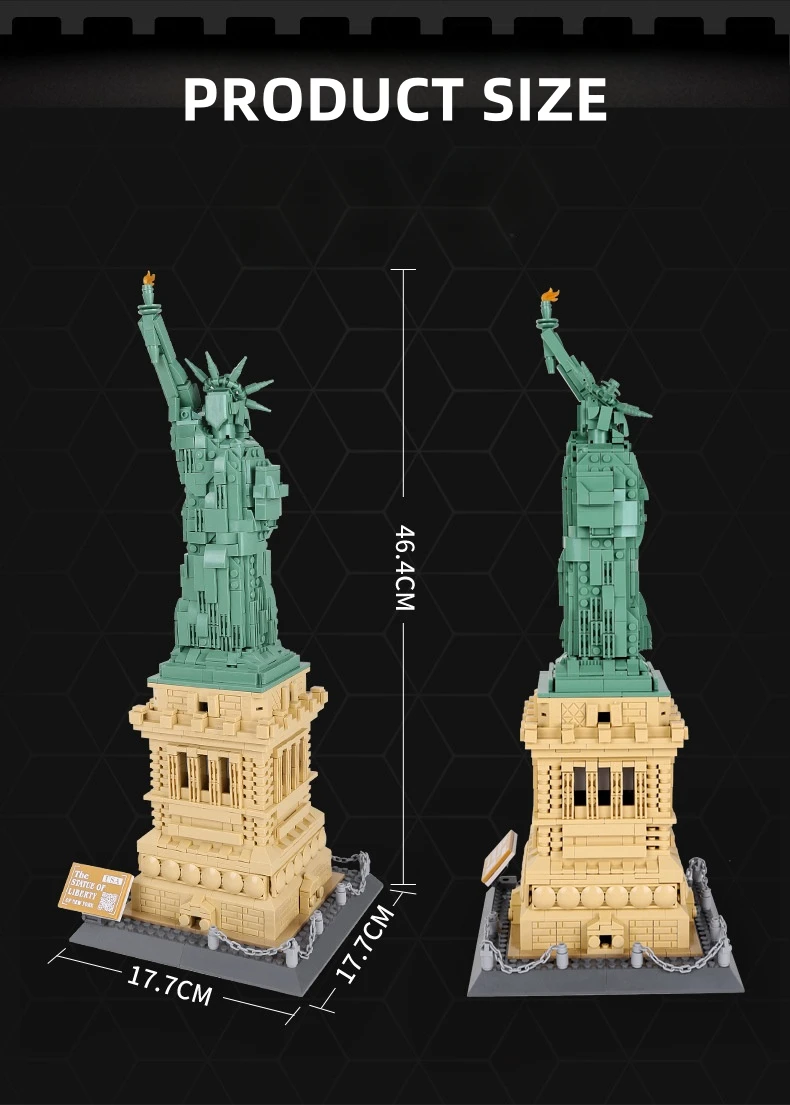 1577 Uds arquitectura Estatua de la libertad colección grande juego de bloques de construcción modelo regalo para niños y adultos Compatible Navidad