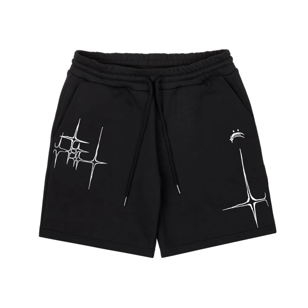 Streetwear Men\'s Shorts Lyrical Graphic Print Oversized Jorts Baggy Harajuku Short Pants Y2k Unisex Clothing Korean Fashion Goth