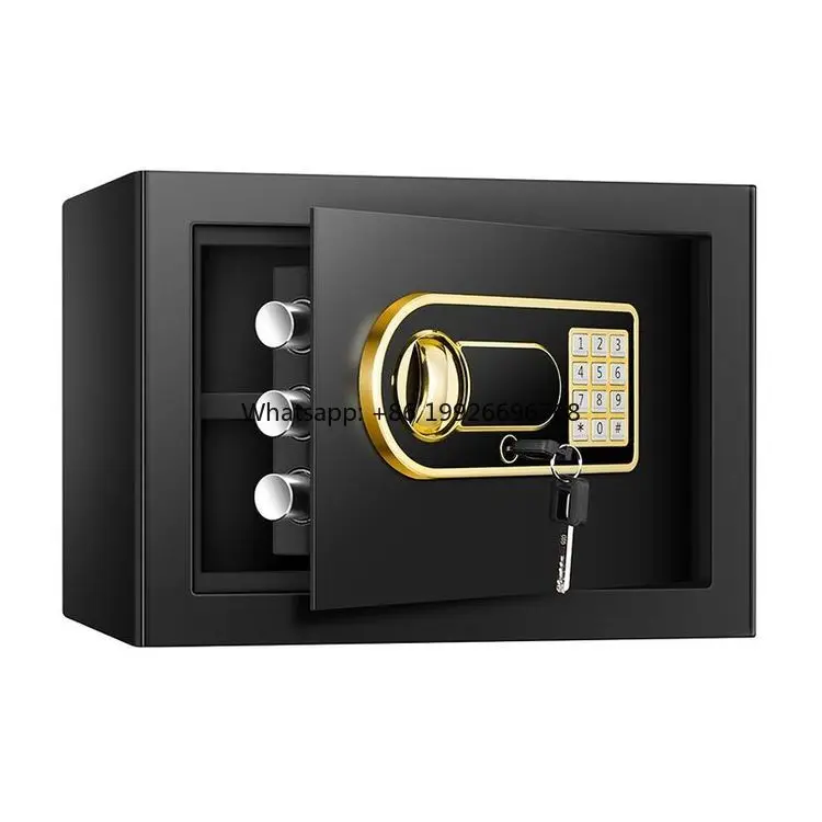 

Factory Quality Home Safe Box with Key Lock Black Body Electronic Lock 2 Removable Shelves Optional Size Factory Direct manufact