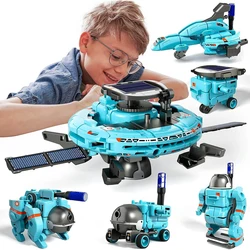 ABS 6 In 1 Solar Robot Kit Toys DIY Space Robot Science Building Toys Educational Learning Robot For Boys Girls