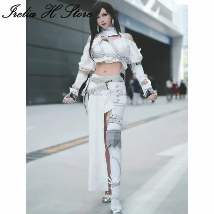 

Irelia H Store Cutom made FF7 Feather Style Tifa Cosplay Costume sexy dress female
