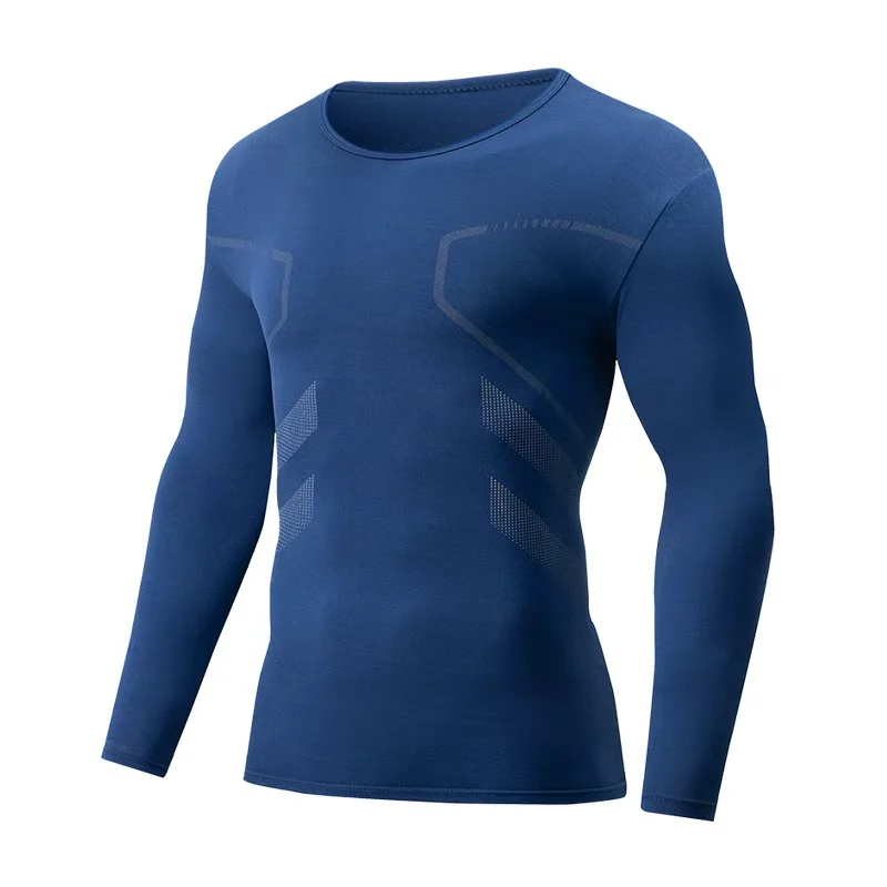 3/1 Piece Autumn/Winter Men's Fashionable Printed Casual Round Neck Long Sleeved T-shirt Comfortable Sports Warm Base Top Pants