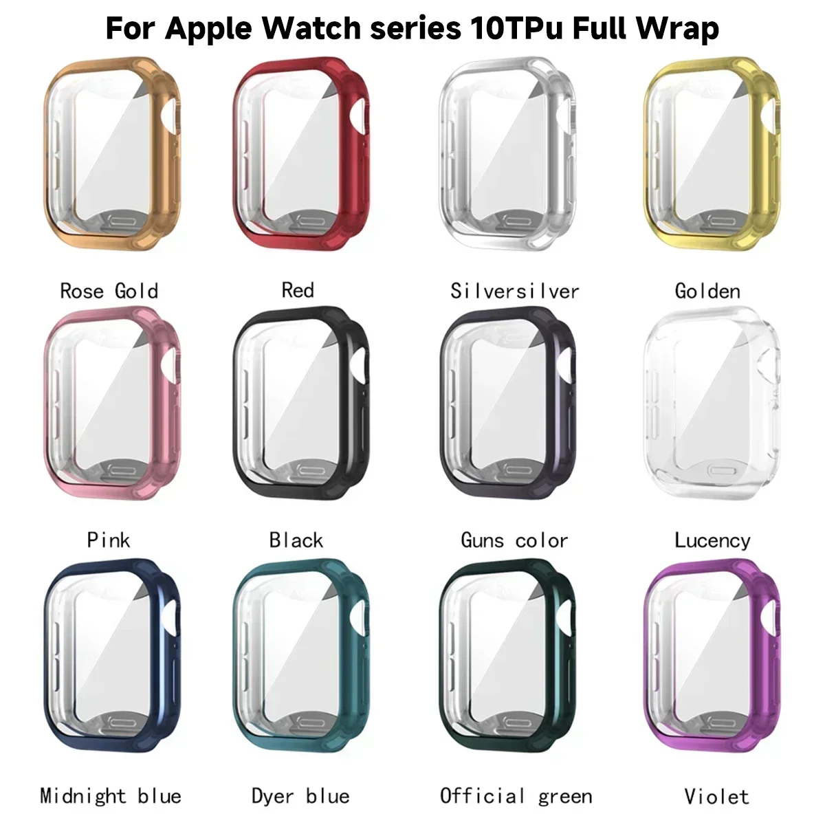 TPU Case for Apple Watch 10 46mm 42mm Cover Screen Protector for Iwatch Series 9 8 7 6 5 45mm 41mm 44mm 40mm Anti-scratch Bumper