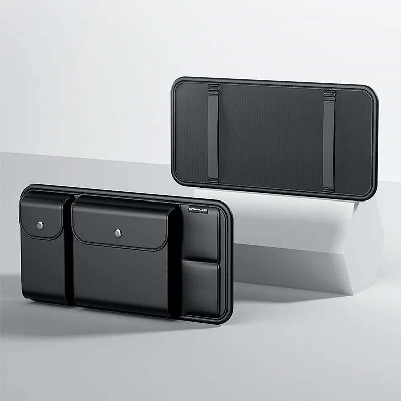 

Car Visor Multi-Organizer: Glasses Holder, Document/Card Wallet, License/Receipt Tray - Compact Durable Auto Accessory