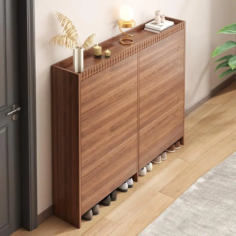 

Household modern door large capacity simple space saving ultra-thin balcony tipping bucket cabinet