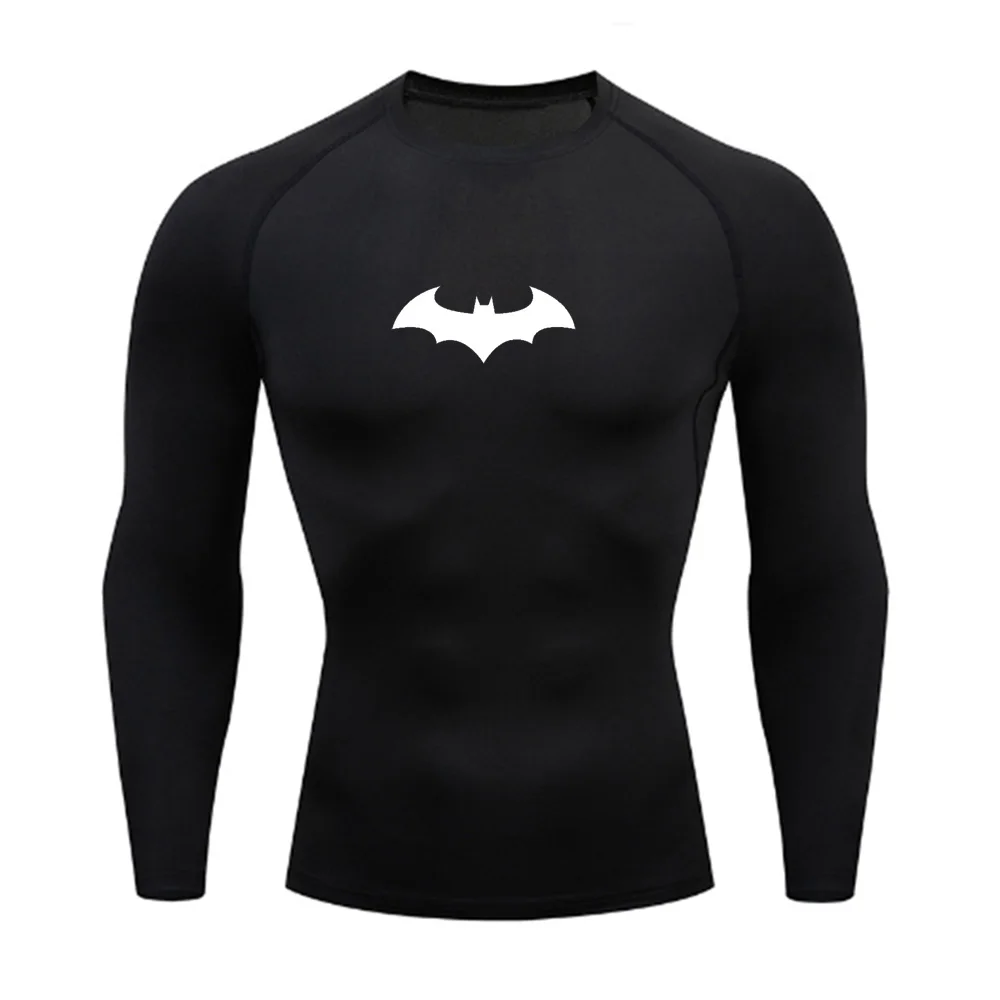 Men's New Compression Shirt Fitness Gym Superhero Sports Running T-shirt Waterproof Thorn Top Quick Drying Long sleeved T-shirt