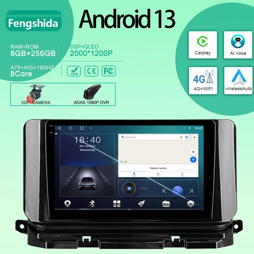 

Car For Skoda Octavia 4 A8 2019 - 2021 Android Auto Radio Head Unit Multimedia Player GPS Navigation Carplay QLED BT No 2din DVD