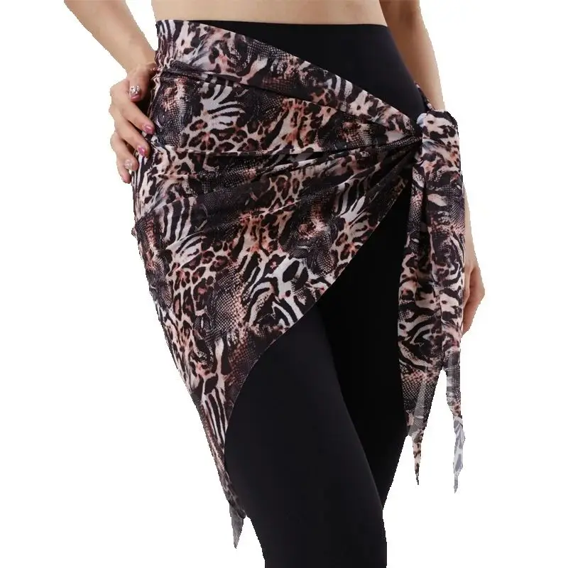 جديد تشاتشا ليوبارد تنّورة ملفوفة التعادل اللاتينية تنورة رقص المرأة رومبا قاعة الرقص التنانير مرحلة الرقص ملابس تدريب SL13595