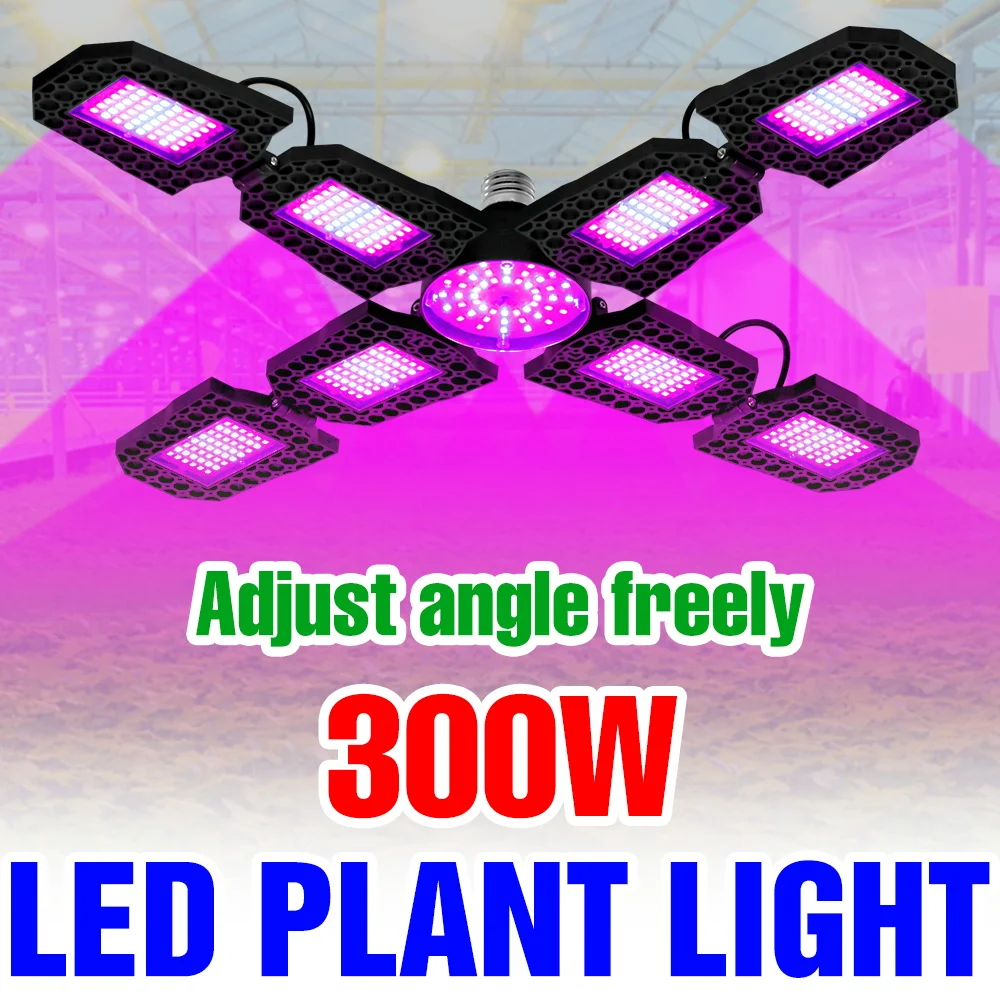 

300W E27/E26 LED Full Spectrum Grow Light Bulb Plants Hydroponics Fill Lamp For Greenhouse Vegetables Indoor Flowers Cultivation