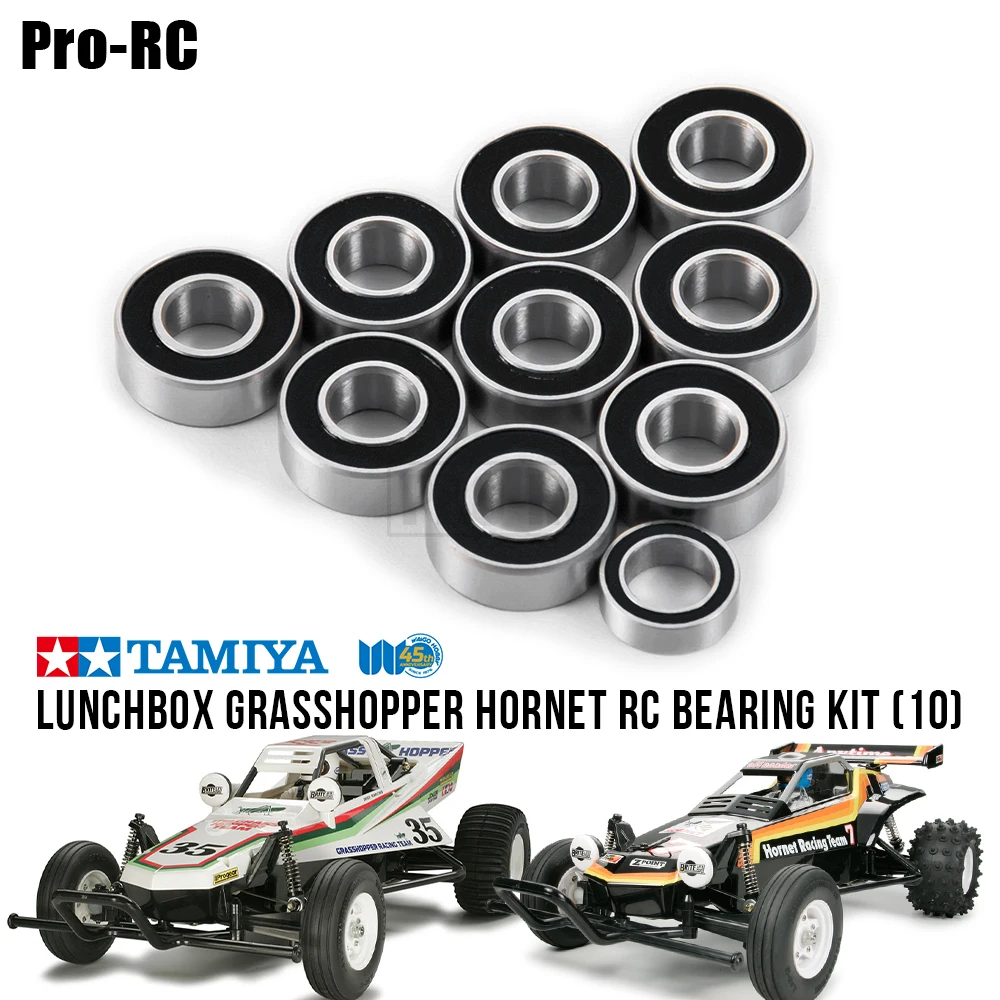 10Pcs Rubber Sealed Ball Bearing Kit Chrome Steel For Tamiya Lunch Box Grasshopper Hornet 406 Wheelie RC Car Upgrade Parts