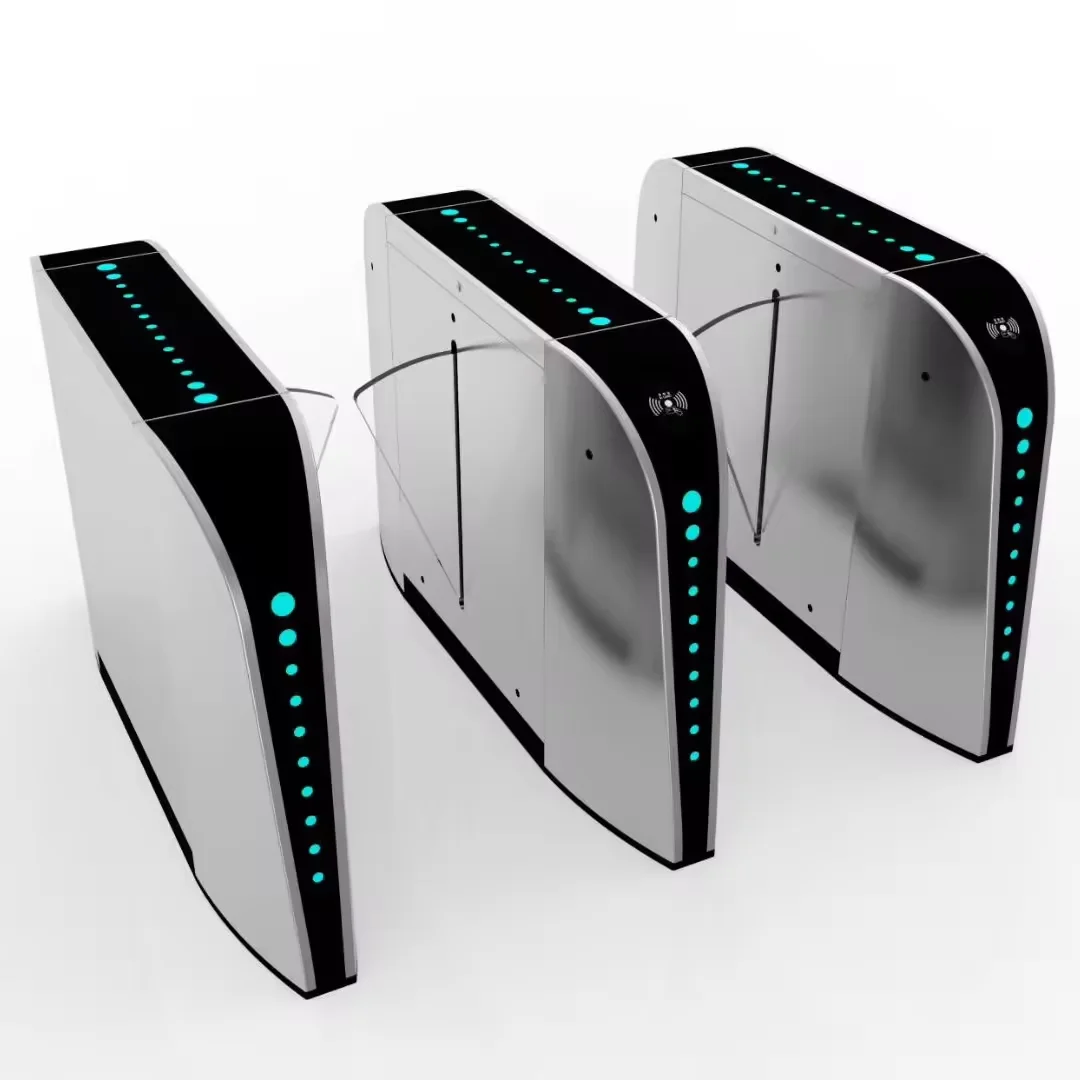 Intelligent Automatic Flap Barrier RFID Card QR Code Safety Barrier Anti-tailgating Access Control System for Public Places