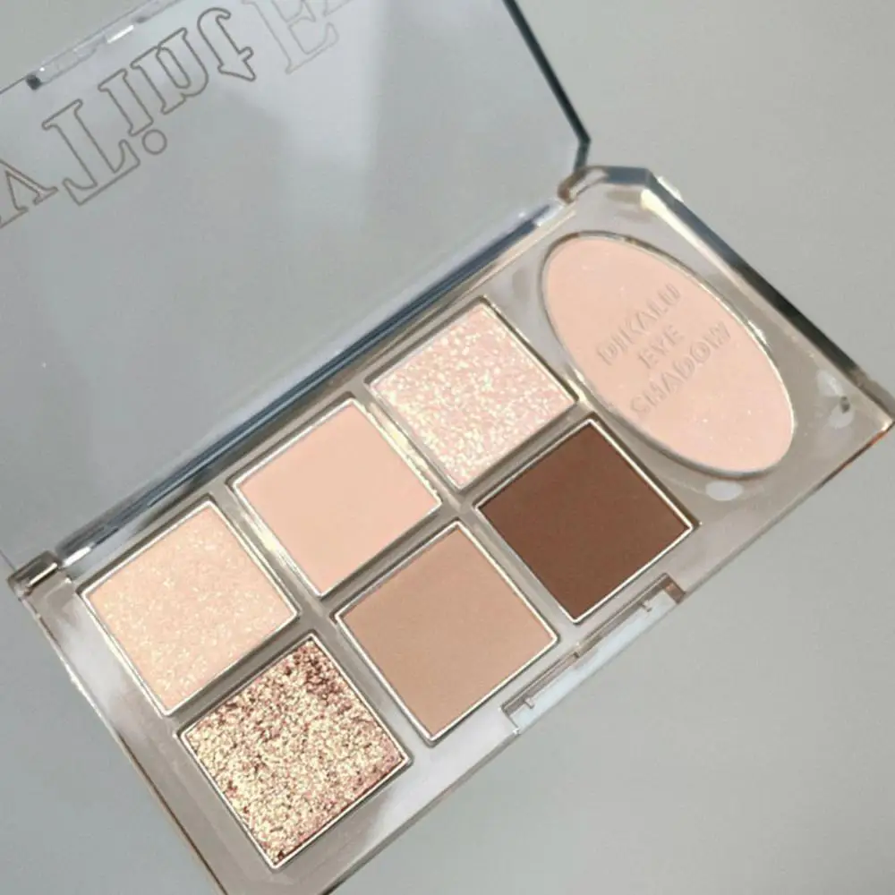 Nude Milk Coffee 7 Colors Eye Shadow Palette Pearly Matte Eyeshadow Blusher Shimmer Matte Eyeshadow Sequins Eye Pigments