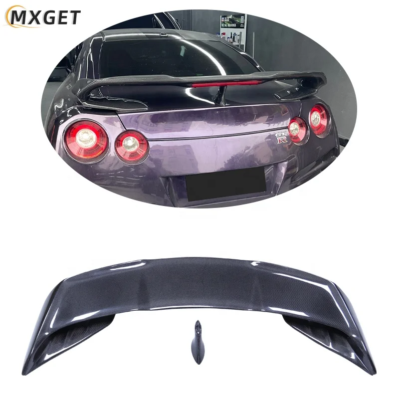 For Nissan GTR R35 Sports Car VRS Style Carbon Fiber Rear Spoiler Tail Wing Luggage Compartment Tail Wing