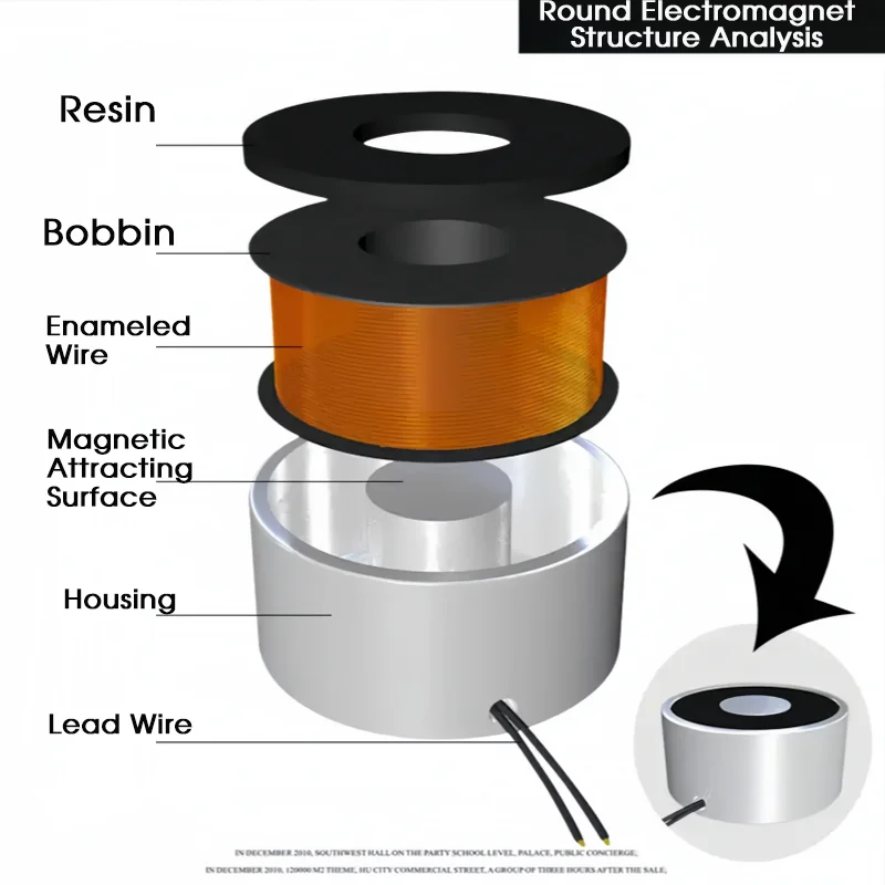 YJ-15/4 Circular Micro Holding Electromagnet DC12V 24V 1KG Lifting Solenoid Sucker Mini Round Electric Magnet for Automation